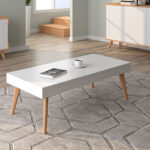 Mesa de centro elevable Malmo blanca