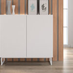 Zapatero Living blanco base tubo