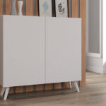 Zapatero Living blanco pies madera