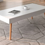 Mesa de centro elevable, modelo Malmo con pies de madera